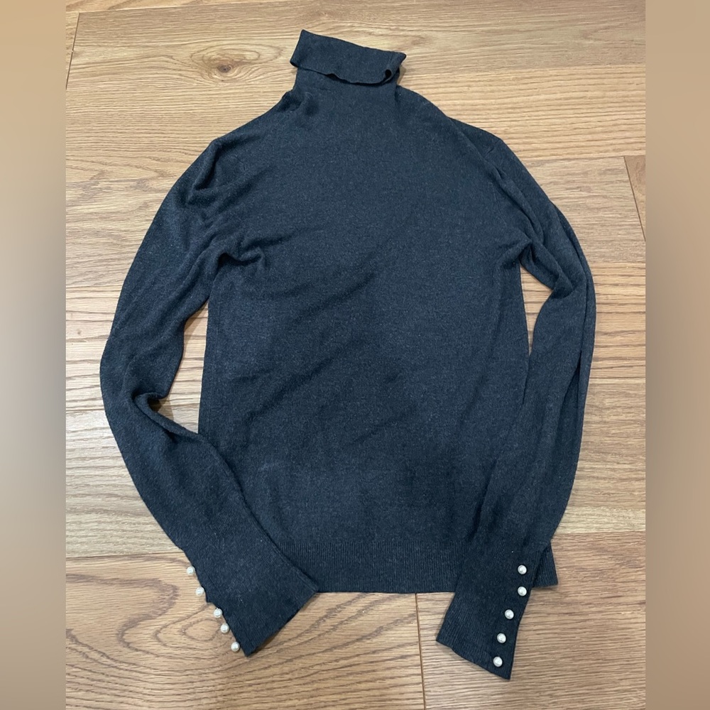 Zara Pearl Detail Turtleneck